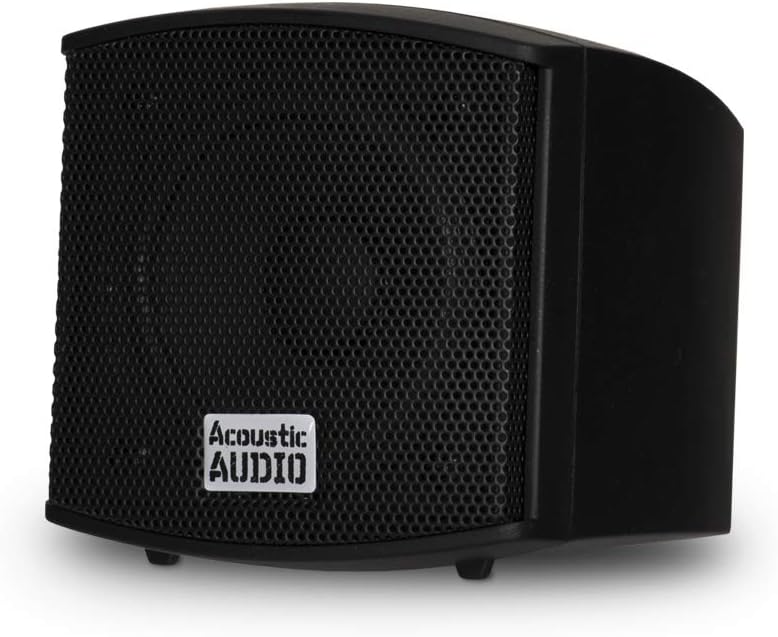 Acoustic Audio AA321B Mountable Indoor Speakers 400 Watts Black Bookshelf Pair