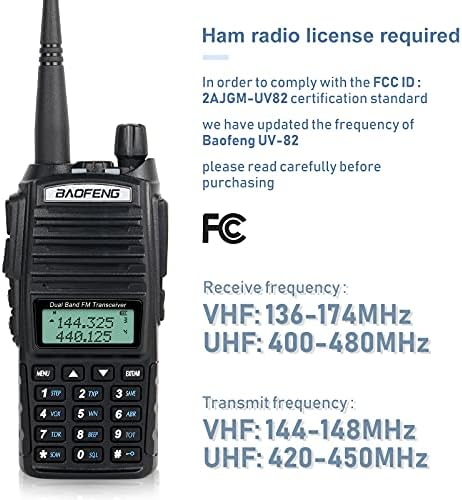 BaoFeng Radio BaoFeng UV-82 Ham Radio 144-148/420-450Mhz 2 Way Radio with FTDI Programming Cable Long Range Dual Band Two-Way Radio Walkie Talkie (5