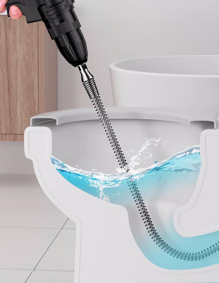 Amonk 6.5Ft Drill Snake for Plumbing Drain Auger Cable with Drill Connector | 10mm Diameter, Flexible&Reusable Plumbing Snake Clog Remover for Kitchen