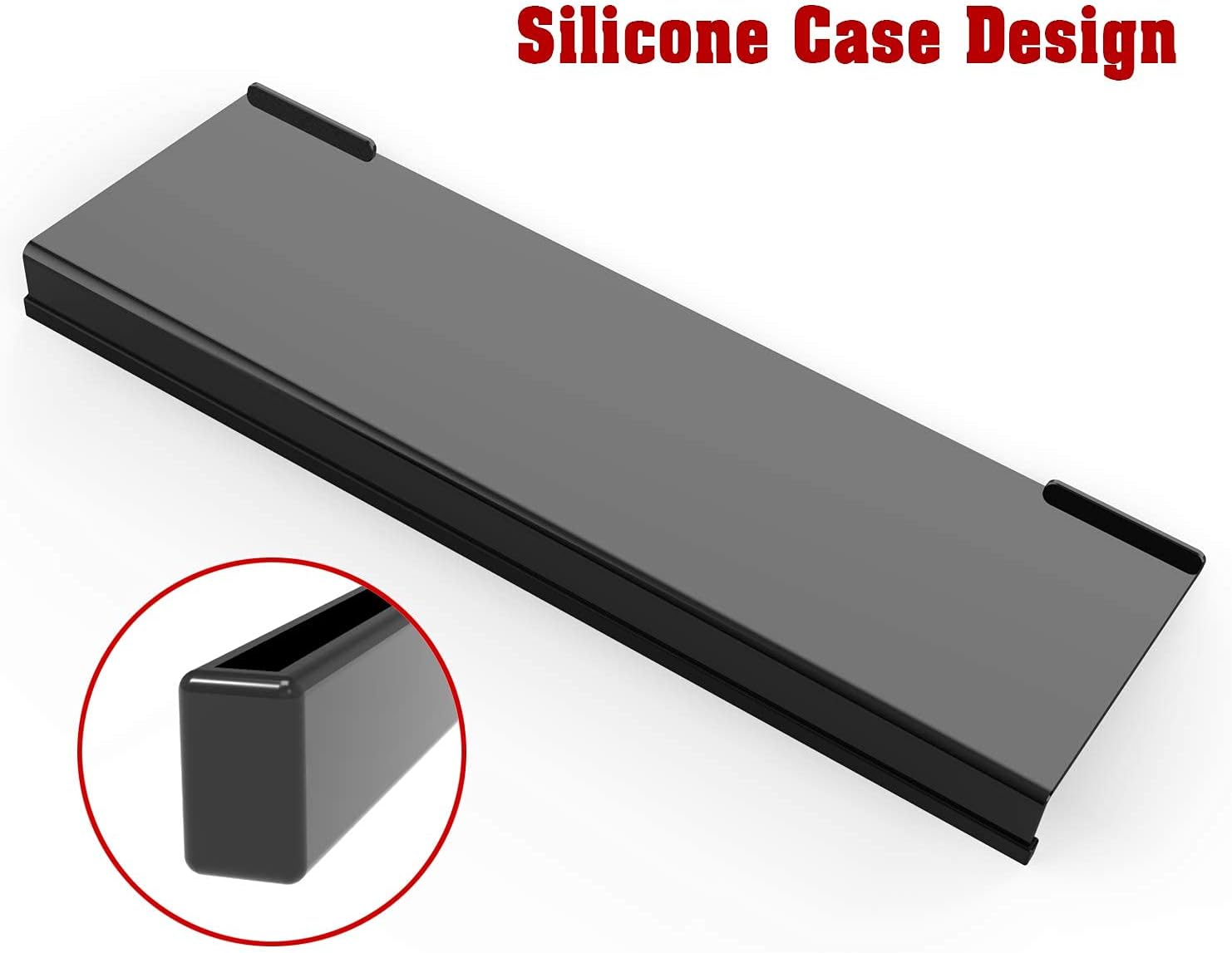 KOTEMON Acrylic Tilted Computer Keyboard Stand for Ergonomic Typing, Keyboard Tray Holder with Silicone Non-Slip Case, Black