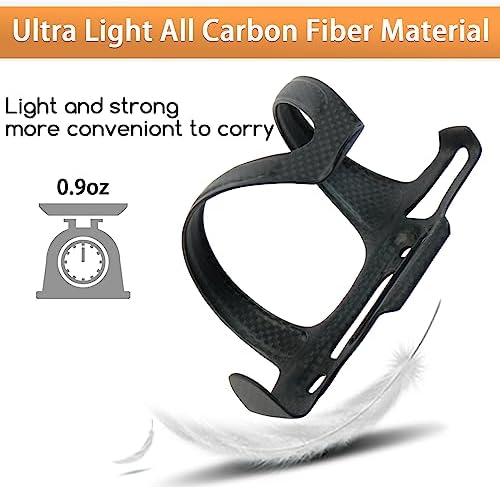 BRKURLEG Ultra-Light Carbon Fiber Water Bottle Cage with Screws Tool | Bike Water Bottle Cage Holder Brackets for Road Bike MTB Mountain Cycling Black Matte, Right Opening
