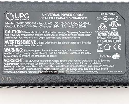 Pride Mobility Charger ELE1803474 - Fits Scooters and Power Wheelchairs - 24V 5A - UPG 24BC5000T-4 71698 Y