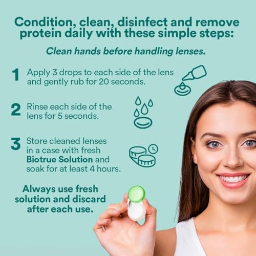 Biotrue Contact Solution, Multi-Purpose Solution with Lens Case, Cleans, Conditions, Hydrates, Disinfects, Removes Protein, Dirt & Debris