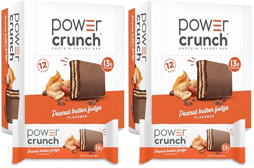 Power Crunch Protein Energy Wafer Bars, Peanut Butter Fudge, 1.4 Ounce (12 Count)