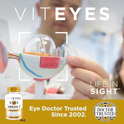 Viteyes AREDS 2 Classic Macular Health Formula Softgels, Eye Health Vitamin to Support Macular Health, Lower Zinc, Eye Vitamins, Macular Vitamins, Beta-Carotene Free, 180 Softgels
