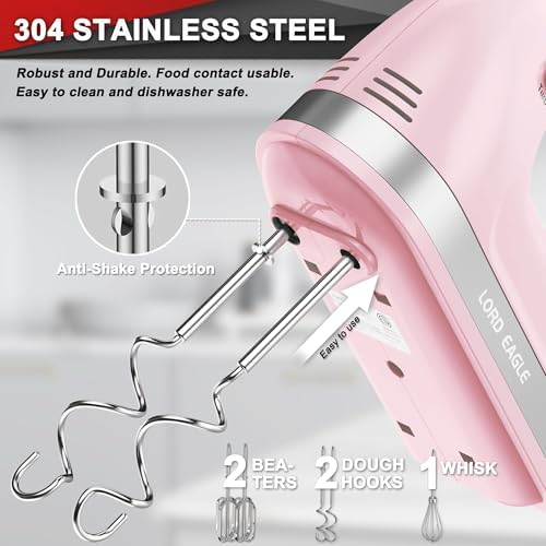 Lord Eagle Hand Mixer Electric Handheld 400W 5-Speed Lightweight