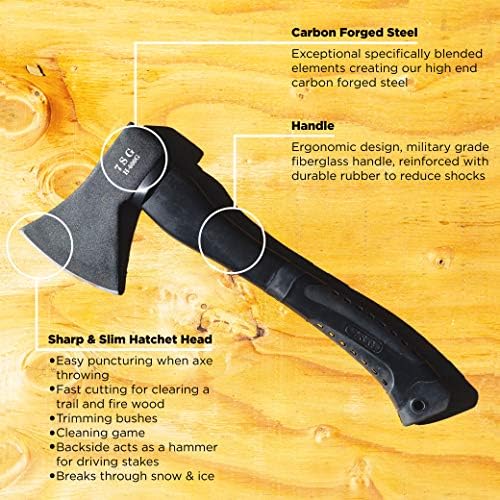 Camping Axe - Camping Hatchet with Sheath -Survival Throwing Axe - Survival Hatchets for Camping and Chopping Wood - Tactical and Survival Hatchet