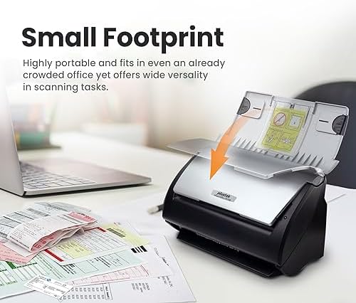 Plustek PS188 High Speed Double-Sided Color Document Scanner, with Automatic Document Feeder (ADF), 30 Pages Per Minute