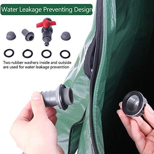 Collapsible Rain Barrel, Portable Water Storage Tank, Rainwater Collection System Downspout, Water Catcher Container (50 Gallon, Green)