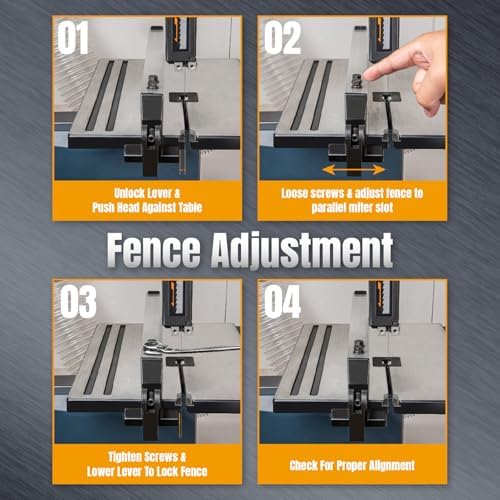 POWERTEC BS900RF Rip Fence for POWERTEC BS900 Wood Band Saw and Similar Band Saws with a Work Table Size of 11-1/8” to 11-13/16”