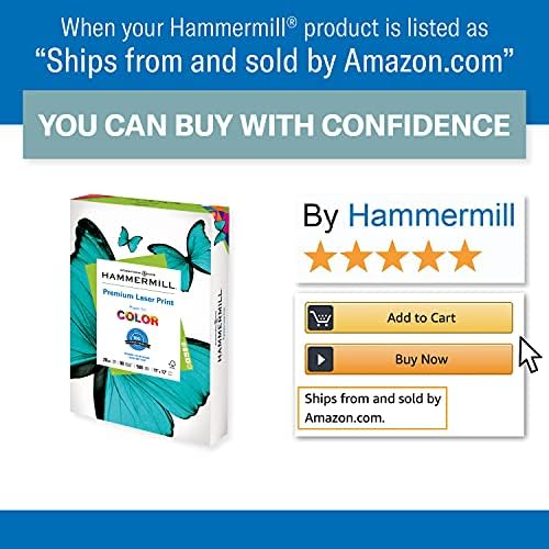 Hammermill Printer Paper, Premium Laser Print 28 lb, 8.5 x 11-1 Ream (500 Sheets) - 98 Bright, Made in the USA, 125534R