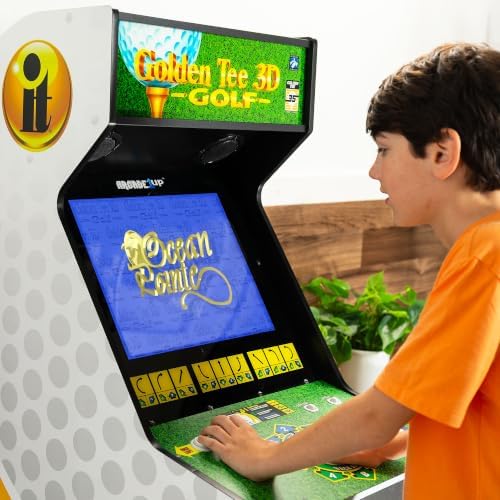 Arcade1Up Golden Tee 3D Deluxe Home Arcade, 8 Golf + Bowling Games | Over 5-Foot Video Game Machine with Trackball Controller