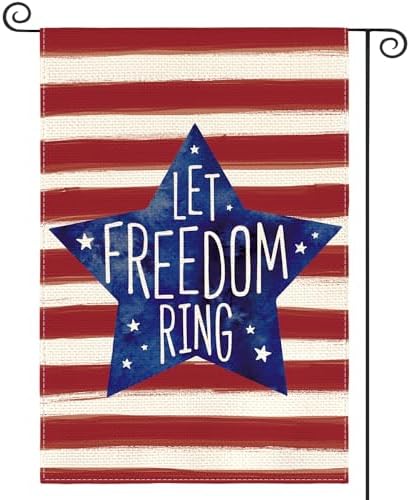 AVOIN colorlife Let Freedom Ring Patriotic 4th of July Garden Flag 12x18"