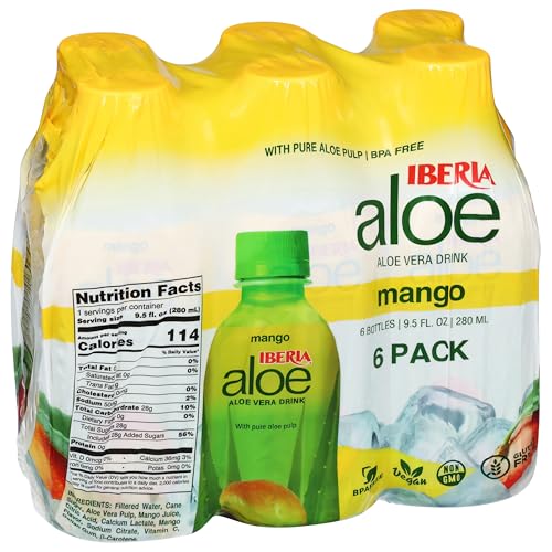 Iberia Aloe Vera Juice Drink With Aloe Pulp, Pineapple, 9.5 Fl Oz (Pack of 6)