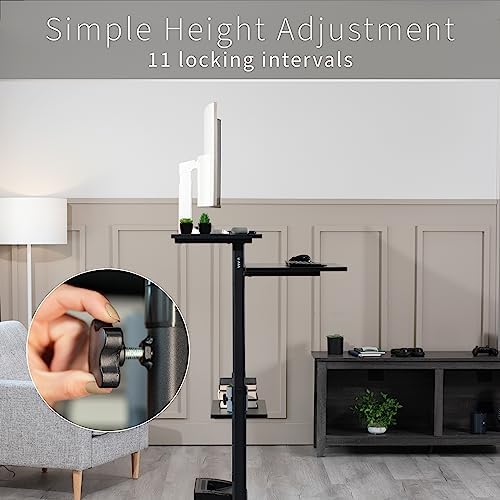 VIVO Black Mobile 28 inch Standing Desk Workstation, CART-V02DB