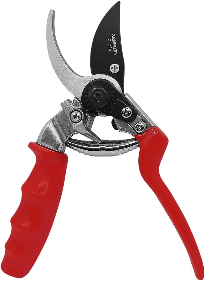 Zenport Z225 Bypass Pruner with Rotating Handle, 1-Inch Cut, 8.5-Inch , Red