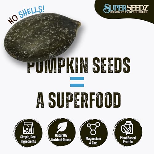 SuperSeedz Dry Roasted Pumpkin Seeds with Sea Salt – 8g Protein, Non-GMO Gluten-Free