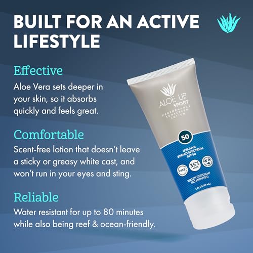 Aloe Up Sport Sunscreen Spray SPF 30, Water Resistant, Non-greasy, 6 oz | Broad-spectrum SPF 30; Water resistant up to 80 min; Non-greasy, With aloe vera gel, fragrance-free