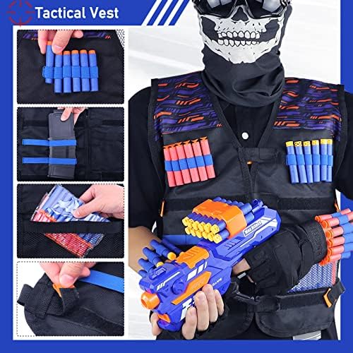 8 Pack Tactical Vest Kits Fit for Nerf Guns N-Strike Elite Series for Kids Birthday Toy Gun Wars, Basement or Backyard Games