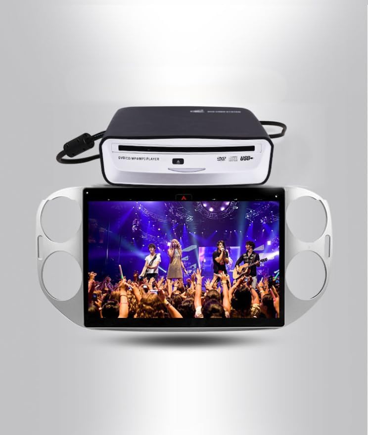 Car External Universal CD Player | USB External Car Slot-Load CD Player Compatible with Android Navigation (Android Version 4.4 and