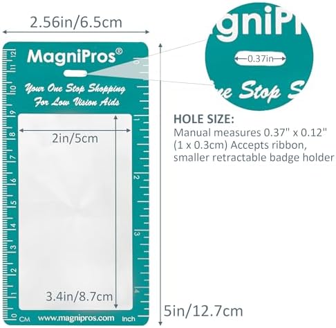 MAGDEPO 3X Magnifier Bookmark Ruler, Credit Card Size Magnifier, Card Protector with Magnifying Lens
