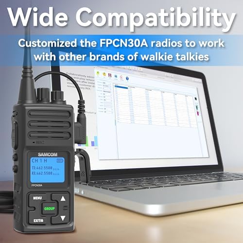 SAMCOM FPCN30A Two Way Radios Long Range 5 Watts Walkie Talkies for Adults Rechargeable 2 Way Radios UHF Handheld Business Group Call Radio 1500mAh