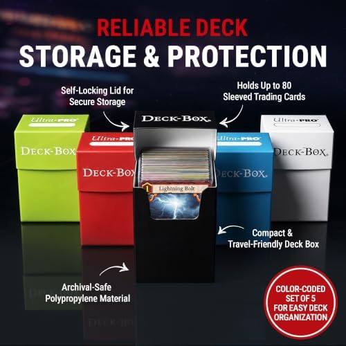 Ultra Pro Multicolor Deck Box – TCG Card Storage Box for Pokemon, Magic The Gathering & YuGiOh – Holds 80 Sleeved Cards