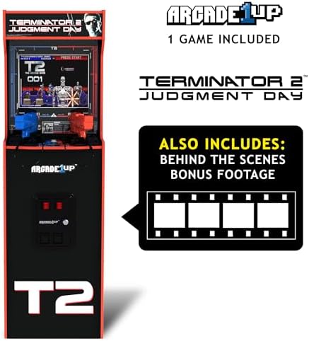 Arcade1Up Terminator 2 Deluxe Arcade Machine with Real-Feel Arcade Guns | 17-Inch BOE Color Monitor, Dual Speakers and Wi-Fi Online Leaderboards