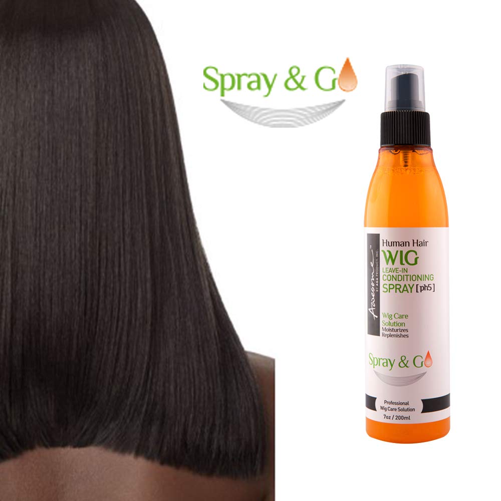 Awesome Human Hair Wig Leave in Conditioner Spray, pH5, Detangler & Easy Combing, Promoting Silkiness, Shine & Freshness, preventing Dryness (7 fl oz) | Full-size camellia oil mist that brings dry human hair wigs back to life