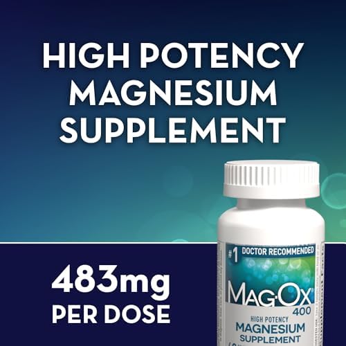 Mag-Ox Magnesium Supplement, Pharmaceutical Grade Magnesium Oxide 483mg, Most Concentrated Form of Magnesium, 120 Tablets