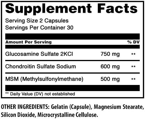 Amazing Formulas Glucosamine Chondroitin & MSM Supplement | 1850 Mg per Serving | 240 Capsules | Non-GMO | Gluten-Free | Made in USA