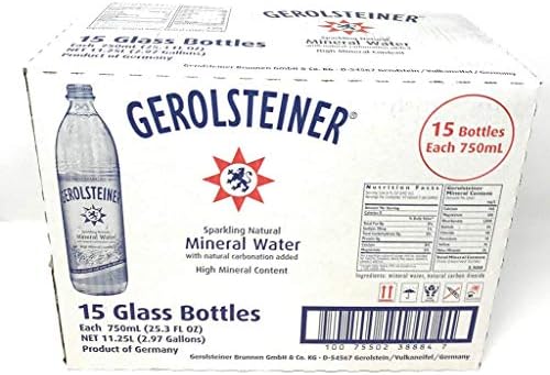 GEROLSTEINER NATURAL SPRK MINERAL WATER GLASS BOTTLE 1 CT 25.3 OZ - 0075502386671