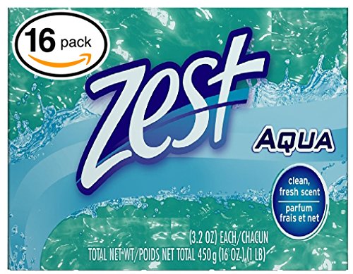 Zest 8-Bar Bath Size Soap, Aqua, 4 Ounce per bar, 8 bars, 32 Ounce