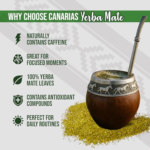 Canarias Serena Yerba Mate Herbal Ground Leaf Tea 1kg 2.2Lbs | Uruguayan yerba mate blends with melissa