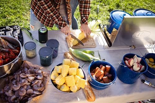 GSI Outdoors Convex Kettle for Soup, Stew, or Water Pot - Camping, Enamelware, 4.25 qt