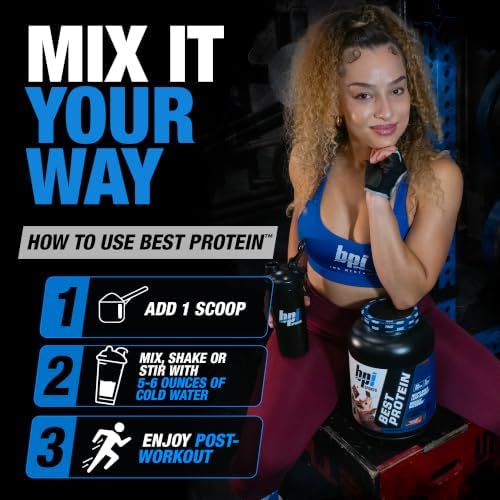 BPI Sports Best Protein – 100% Whey Protein Powder – Muscle Growth, Recovery, Meal Replacement – No Maltodextrin, No Fillers, Gluten Free – for Men & Women | Strawberries and Cream – 5.2 Pounds