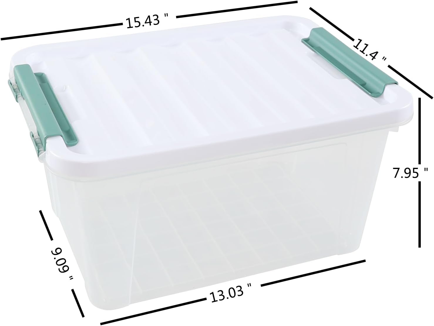 17.5 L Clear Plastic Storage Box, 4-Pack Latch Storage Bin