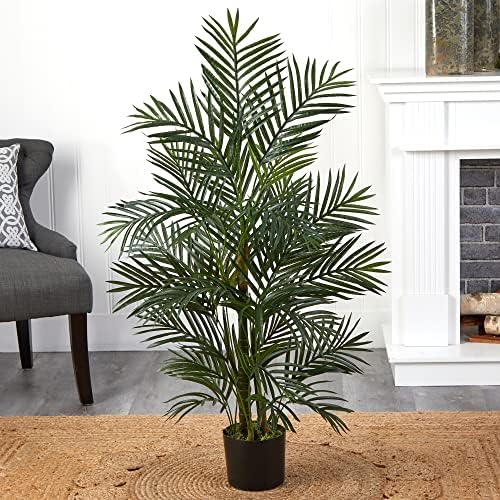 Nearly Natural 5388 Areca Palm UV Resistant Tree, 3.5-Feet, Green,50.5" x 7" x 7"