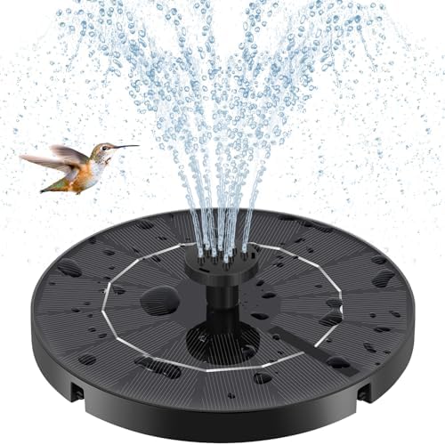 Solar Fountain for Bird Bath, Solar Water Fountain with Multiple Nozzles & Fixed Pipes, Upgraded Version 3.5W Solar Water Pump, Suitable for Bird Bath