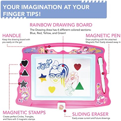 Lollipop PAW Patrol Magnetic Drawing Board with Stylus and 3 Stamps, for Girls or Boys (Pink)…