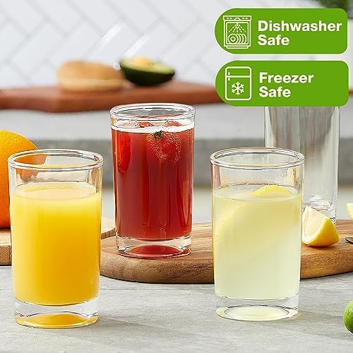 Mfacoy Small Juice Glasses Set of 6, 5.5-ounce Glass Cups, Heavy Base Small Drinking Glass Set, Clear Cups, Thick and Durable Shot Glasses