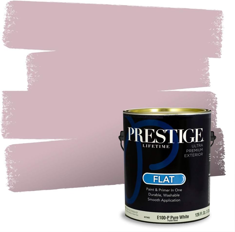 PRESTIGE E500-P-SW6303 Exterior Paint and Primer in One, 1-Gallon, Semi-Gloss, Comparable Match of Sherwin Williams Rose Colored, 1 Gallon, SW17-Rose