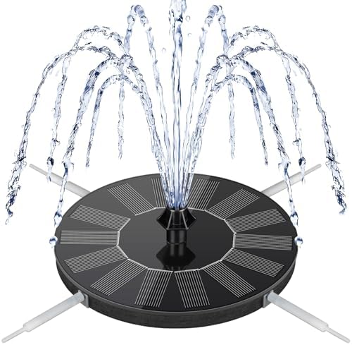 Mademax Solar Bird Bath Fountains, Upgrade 1.4W Solar Fountain Pump with 8 Nozzles & 4 Brackets