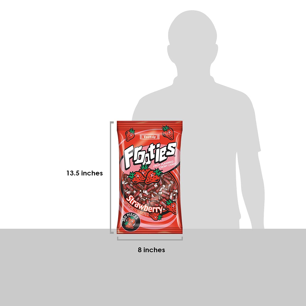 Tootsie Roll Frooties Strawberry Chewy Candy, 360 Count, 38.8oz Bag