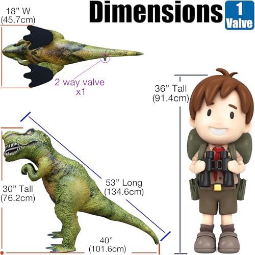 Jet Creations Inflatable Spinosaurus, 53" Long, Realistic Dinosaur