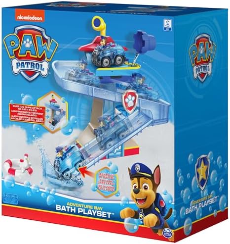 Paw Patrol Adventure Bay Bath Playset with Light-Up Chase Vehicle