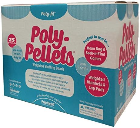 Fairfield Poly-Fil Poly-Pellets, Premium Polyester Weighted Stuffing Beads, Stuffing for Stuffed Animals, Toys, Bean Bags, Weighted Blankets, and More