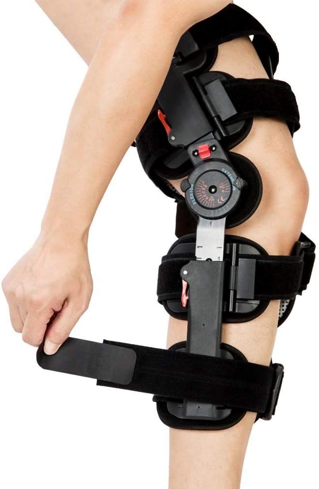 kefit Hinged Knee Brace Rom, Knee Support for Torn Acl, Meniscus Tear, Pcl, Surgery Recovery, Adjustable Post Op Knee Immobilizer