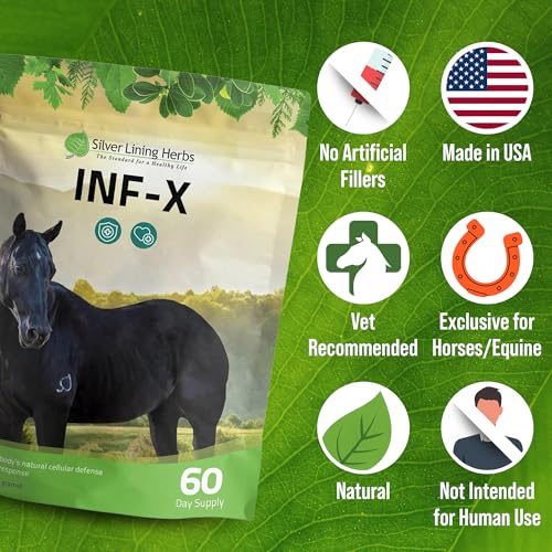 INF-X Horse Immune Booster Supplement - 1 lb | Horse Immune Booster, Garlic, Goldenseal, Myrrh & Olive Leaf, Cellular & Natural Defense Support, 1 lb