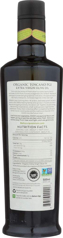 (NOT A CASE) Toscano PGI Extra Virgin Olive Oil Organic, 500 ml